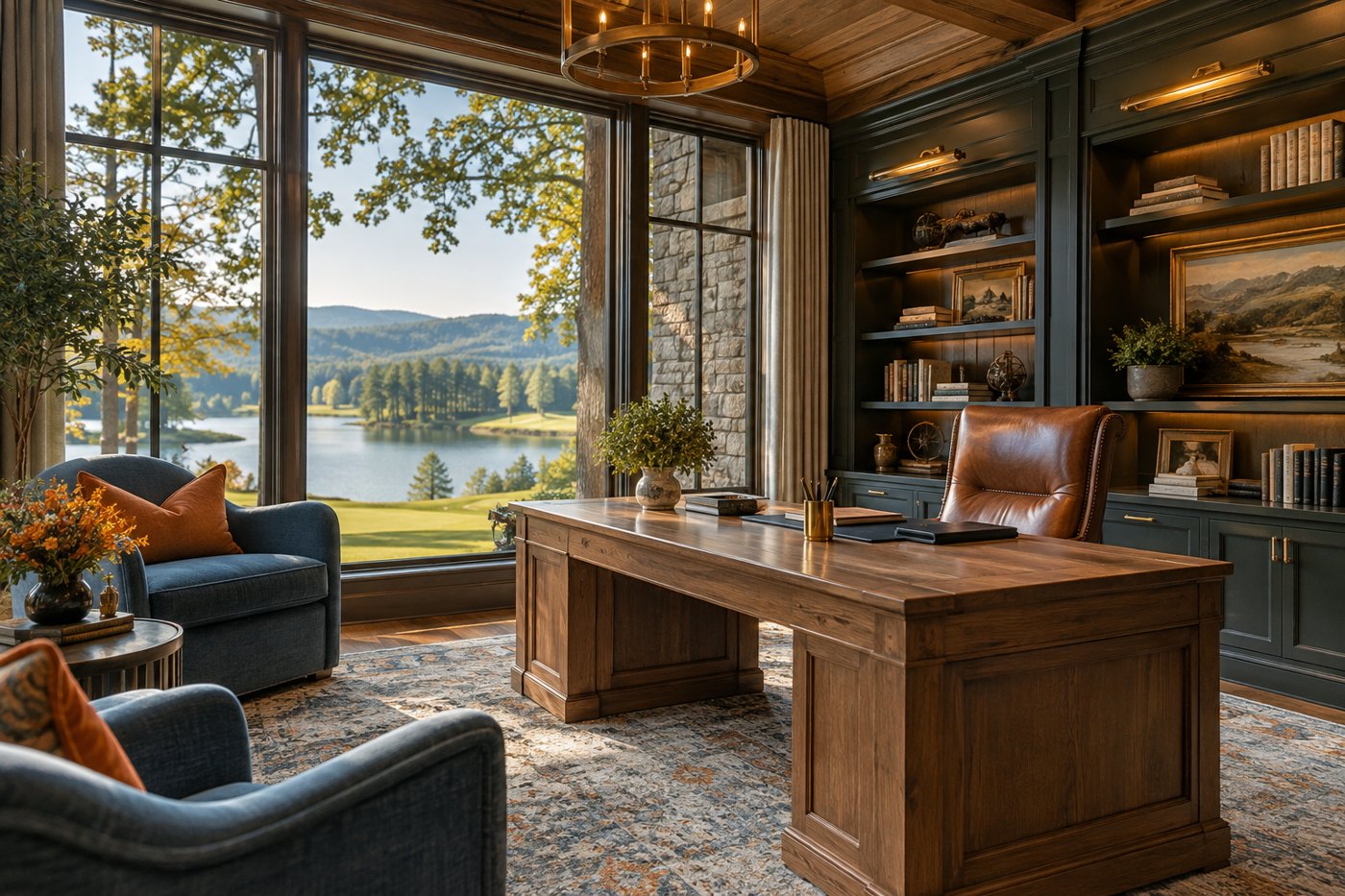Concept Providence Valley Estate : Bureau avec vue sur le lac