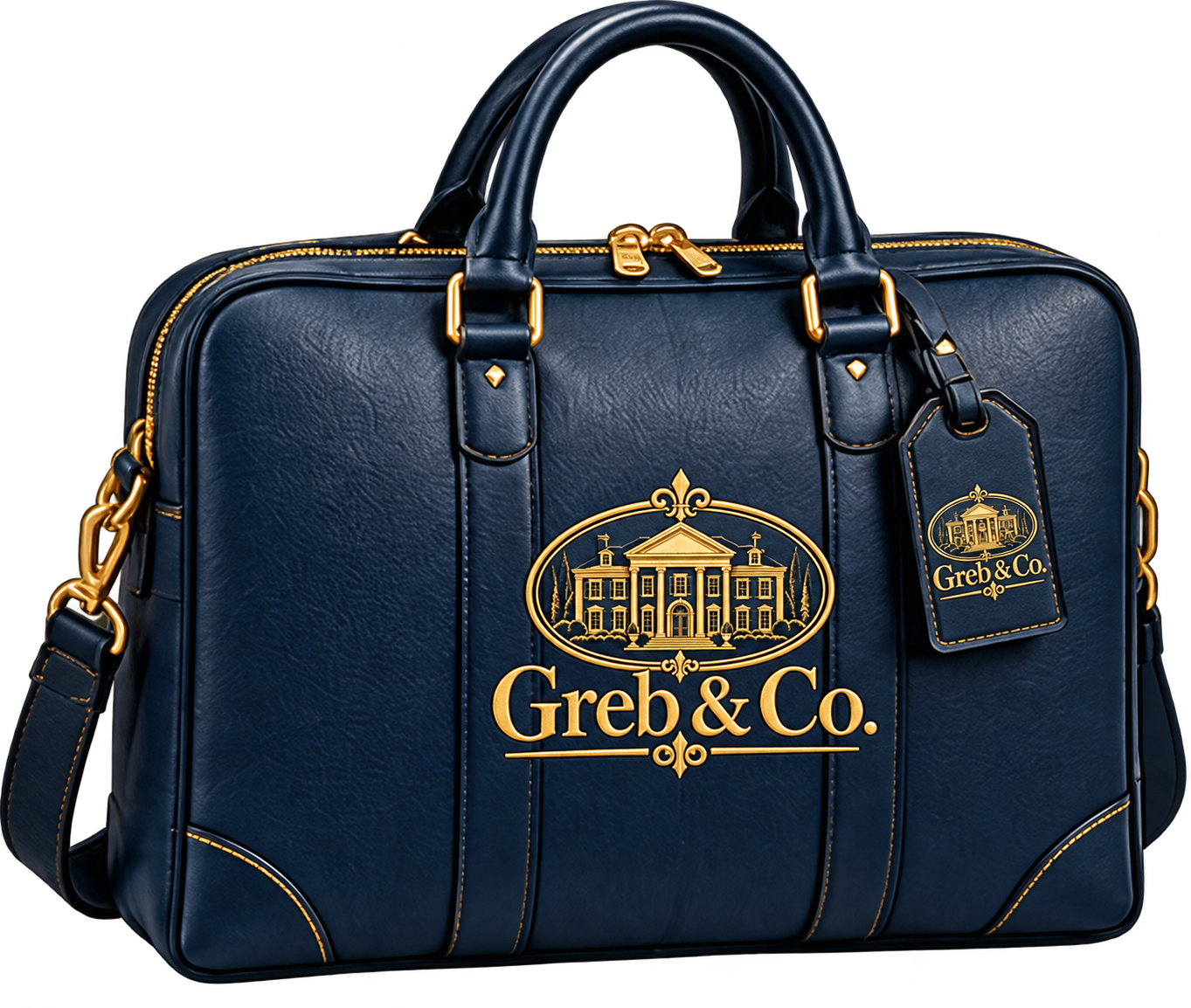 Leather briefcase — Greb & Co Real Estate™